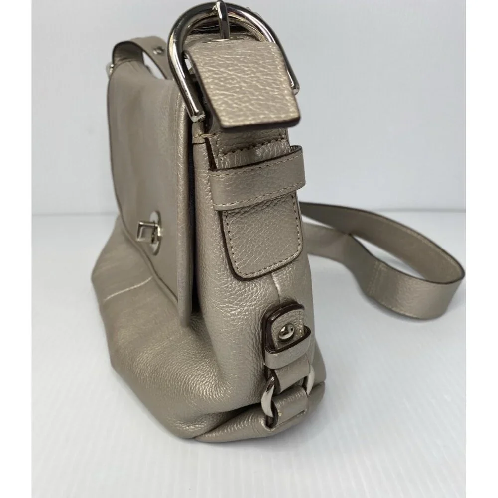 Coach Flap Legacy Flap Silver Pebbled Leather Shoulder Purse F15170 Vintage Y2K